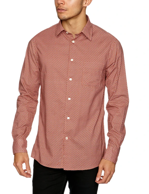 Benson FL12-SH01PT Men's Shirt Maroon/Orange Medium