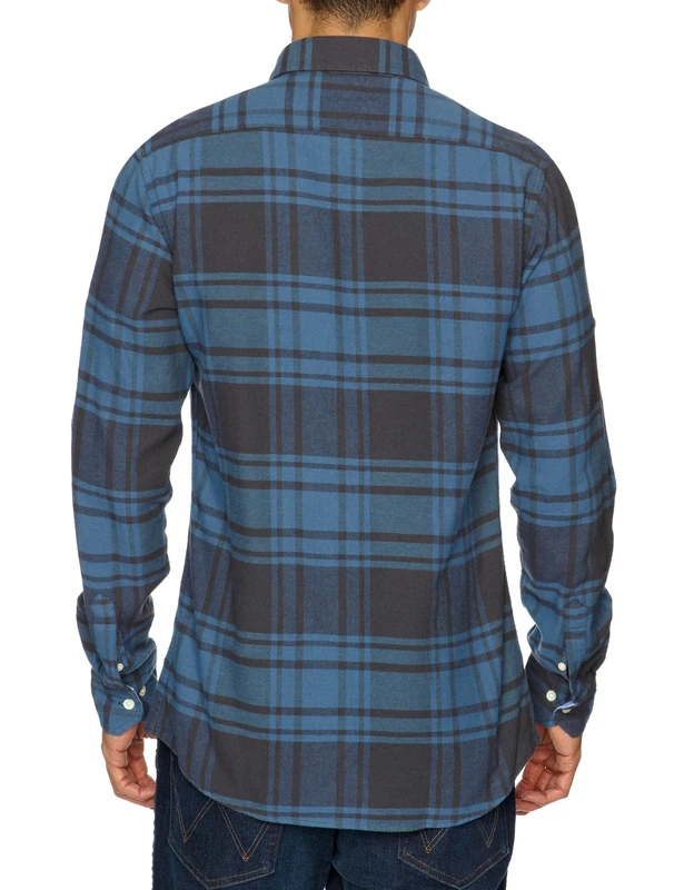 Benson FL12-SH02PT Men's Shirt Blue/Black Large