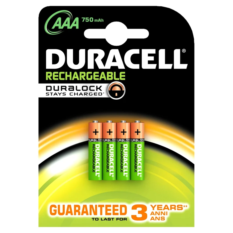 Duracell Stay Charged Rechargeable AAA (LR03) Batteries 750 mAh - Image 1