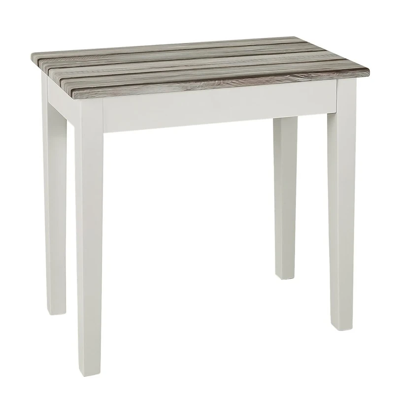 HAKU Möbel End Table Maritimo Pine, White, Mdf - Size: W 56 cm X H 52 cm X D 30 cm, Style: Coastal Furniture