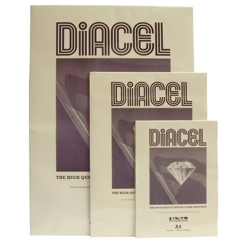 Diacel Film Acetate Sheets, Clear, A3, 115 Microns, 50 Sheets, For Use With Specialised Markers, Film Colours And Chinagraph, Crystal Clear Film - Image 1