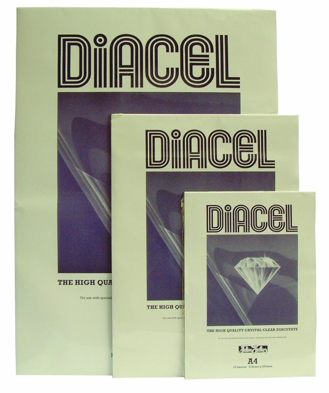 Diacel Film Acetate Sheets, Clear, A4, 115 Microns, 100 Sheets, For Use With Specialised Markers, Film Colours And Chinagraph, Crystal Clear Film