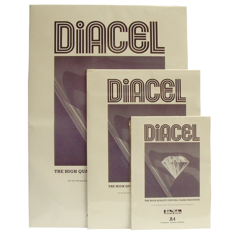 Diacel Film Acetate Roll, Clear, 610mm x 10m, 115 Microns, for Use with Specialised Markers, Film Colours and Chinagraph, Crystal Clear Film
