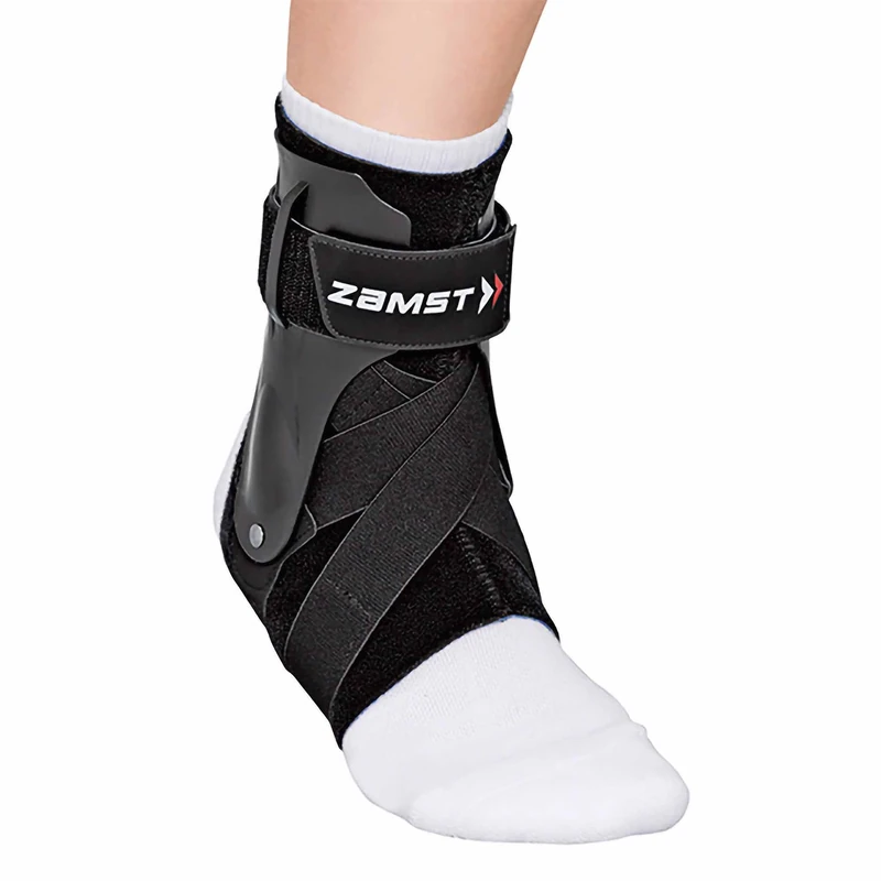 Zamst A2-DX Black Ankle Brace for Sports - Breathable Sports Ankle Support for Men and Women with Guard Stabilisers for High-Grade Ankle Sprain - Right, Large