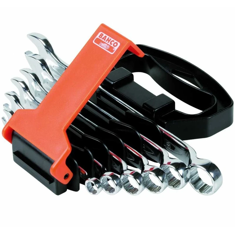 Bahco 1952M/SH6 Combination Wrench Set Offset, Silver, Set of 6 Piece