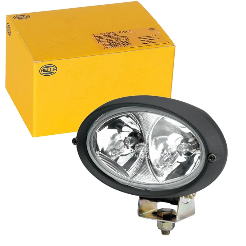 HELLA 1GA 996 361-011 Halogen-Worklight - Oval 100 - 24V - mounting/Bolted - Vertical/Swivelling Mounting Bracket - Long-range illumination - Plug: AMP