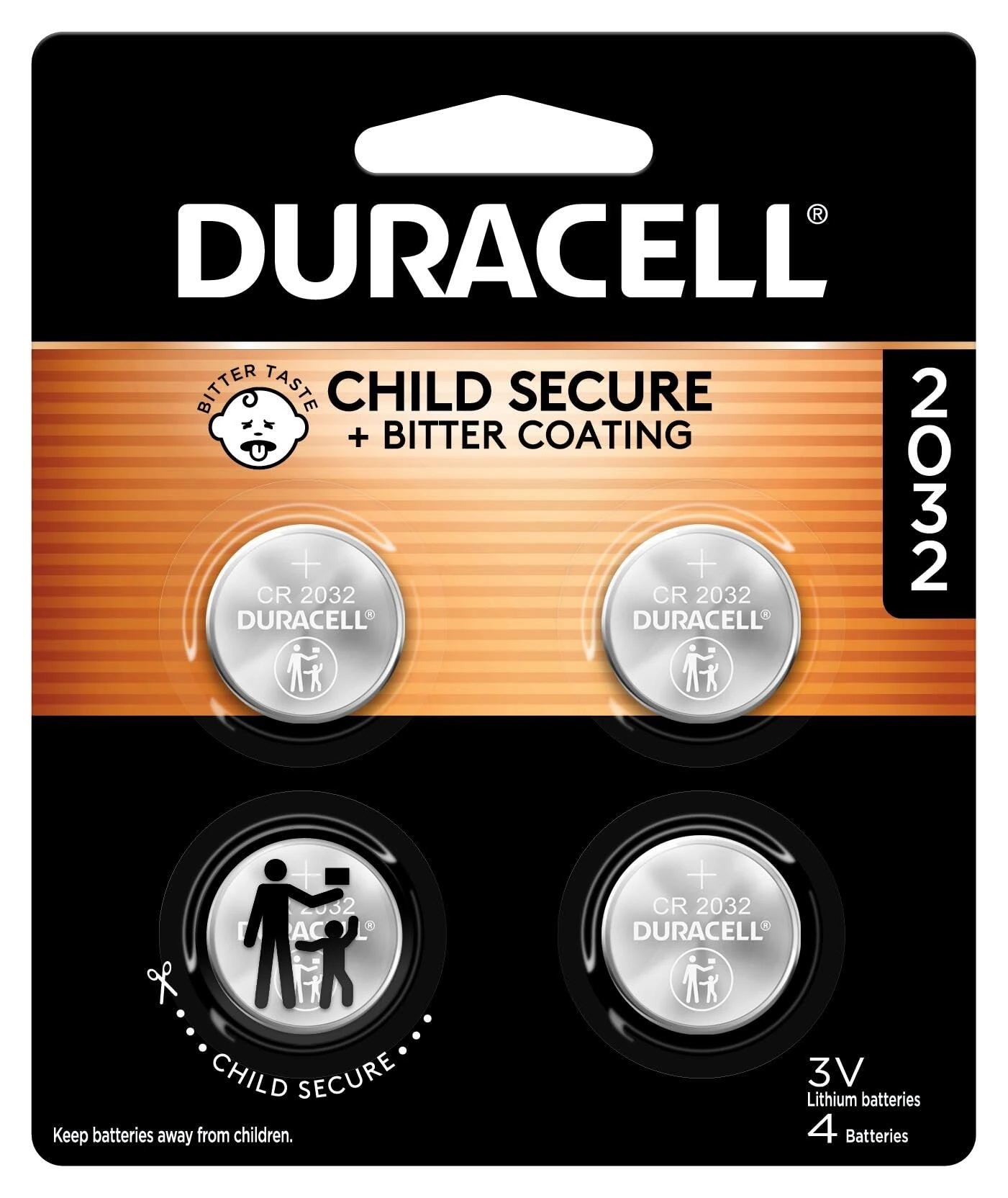 Duracell Specialty 2032 Lithium Coin Battery 3V, Pack Of 4, With Baby Secure Technology And Suitable For Key fobs, Scales, Wearables And Medical Devices (DL2032/CR2032)…