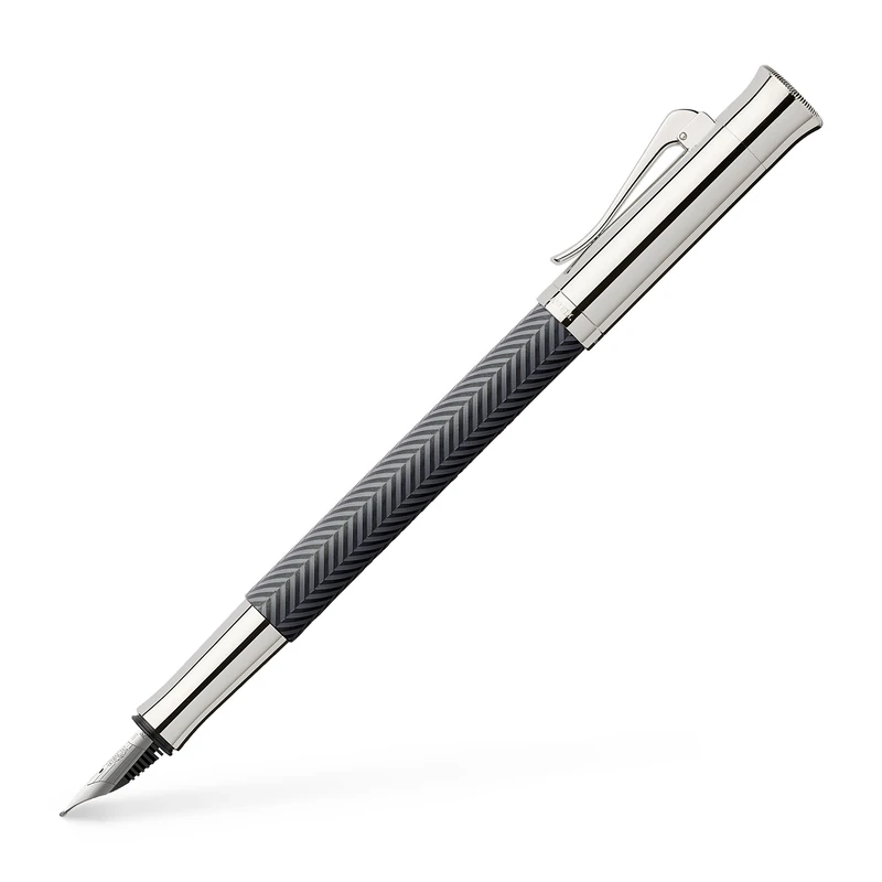 Graf von Faber-Castell Medium Guilloche Fountain Pen - Cisele Black