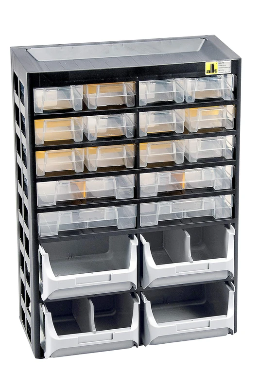 Allit Small Parts Storage Organiser - Black/Yellow - Pack of 1-458160