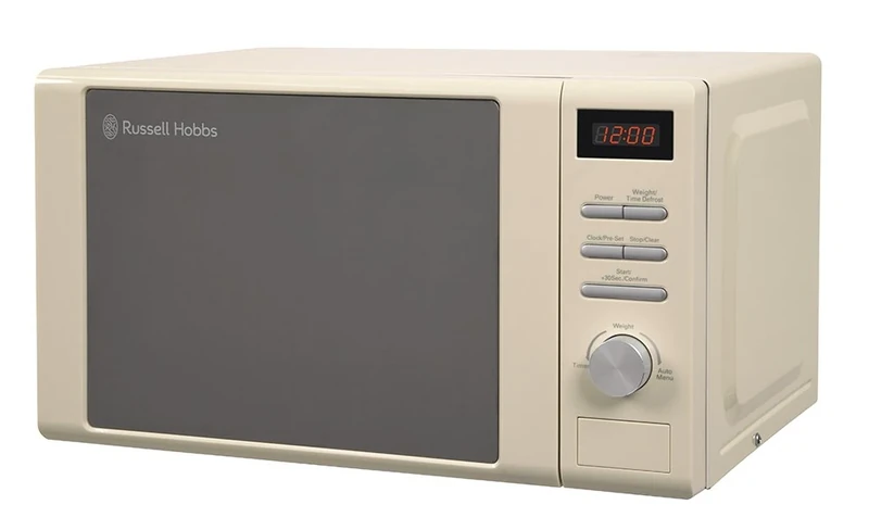 Russell Hobbs RHM2064C 20L 800W Cream Digital Heritage Microwave with 5 Power Levels, Automatic Defrost, 8 Auto Cook Menus, Clock & Timer, Easy Clean