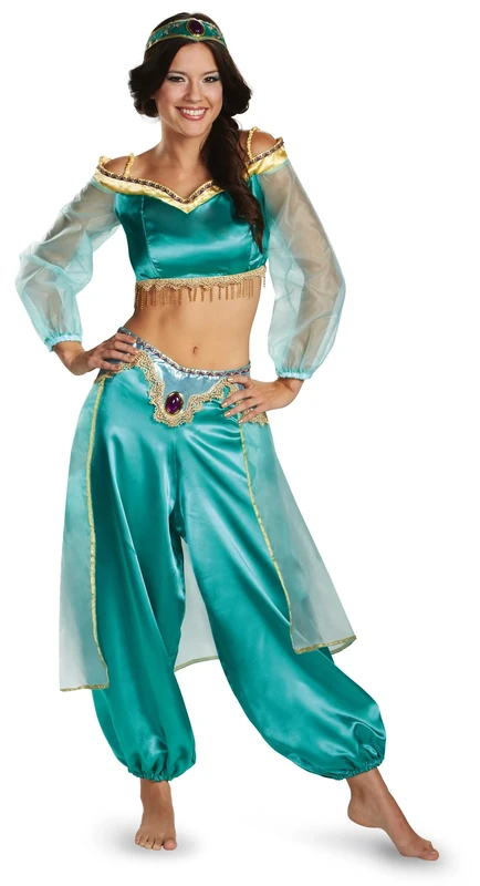 Disguise Aladdin Animated Women's Jasmine Prestige Fancy Dress Costume Small