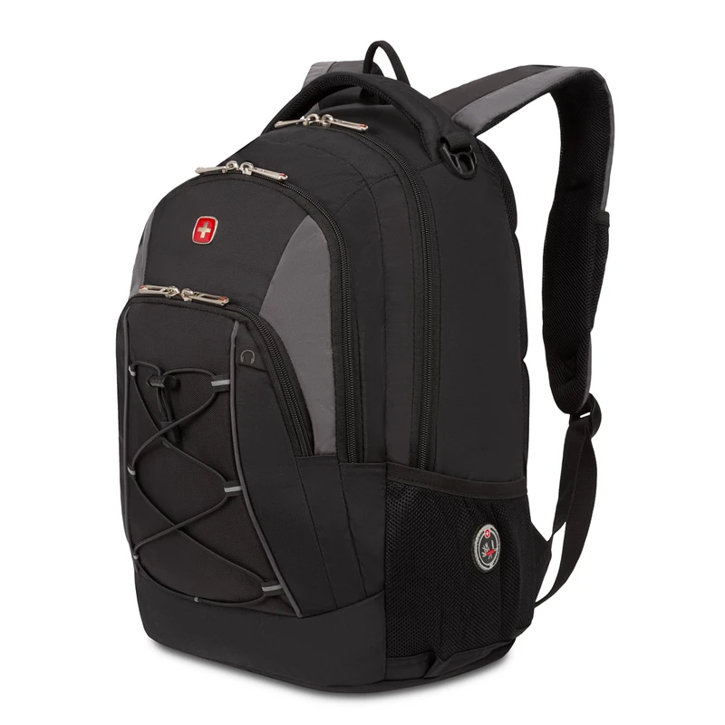 SwissGear 1186 Travel Gear Lightweight Bungee Backpack, Black/Grey, 17-inch, 1186 Bungee Backpack