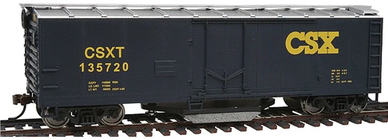 Walthers Trainline HO Scale Standard Gauge CSX No.135720 Blue & Yellow Boxcar Model Train Track Cleaning Car