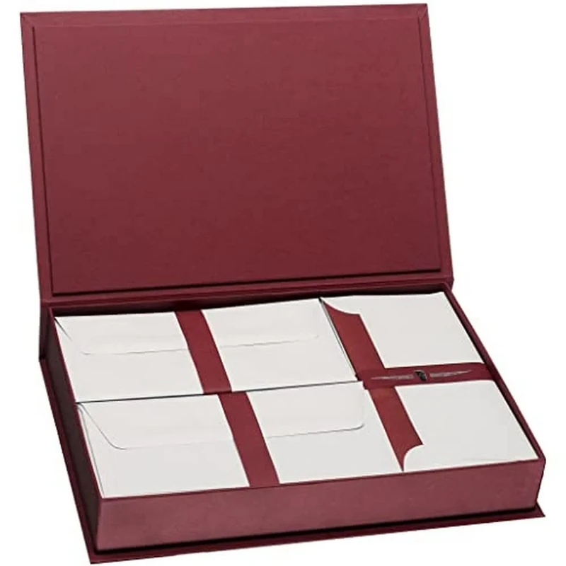 Rössler Papier 1051831170 - Letter papiercassette, geribd/bordeaux/grijs