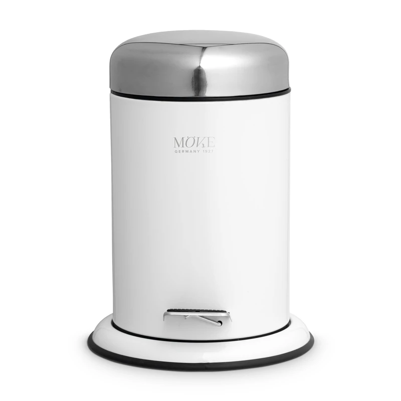 Möve Push pedal bin, stainless steel, snow - Image 1
