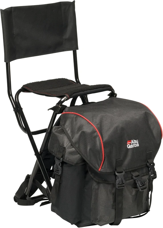Abu Garcia Rucksack - Std with Backrest One Size, Backpack, Rucksack, All Fishing Styles, Unisex, Black/Red