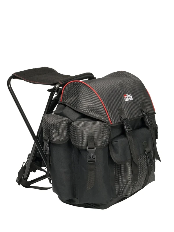 Abu Garcia Large Fishing Rucksack with Built-In Chair – Heavy-Duty, Water-Repellent Backpack for Anglers, Carp Fishing, Sea Fishing, Camping & Outdoor Adventures
