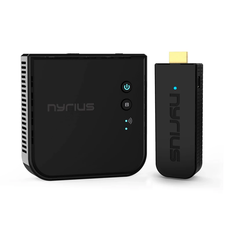 Nyrius ARIES Pro Wireless HDMI Transmitter and Receiver To Stream HD 1080p 3D Video From Laptop, PC, Cable, Netflix, YouTube, PS4, Drones, Pro Camera, To HDTV/Projector/Monitor (NPCS600)