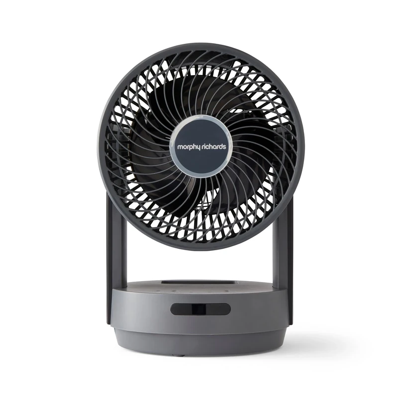 Morphy Richards Airflex Circulating Desktop Fan, Remote Control, Touch Panel, Air Circulation Motor, 3 Blade Design, Timer Function, 60 Degree Oscillation, Compact & Portable, Grey, 820002