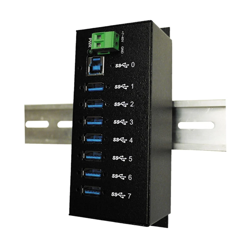 EXSYS EX-1187HMVS Hub & Hub 5000 Mbps Black - Hubs & Hubs (USB 3.0 (3.1 Gen 1) Type-A, 5000 Mbps, Black, Metal, CE/FCC/RoHS/WEEE, 40 V)