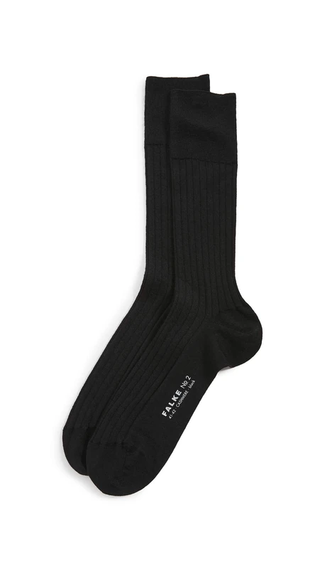 FALKE Men's No. 2 M So Cashmere Plain 1 Pair Socks, Black 3000, 5.5-6.5