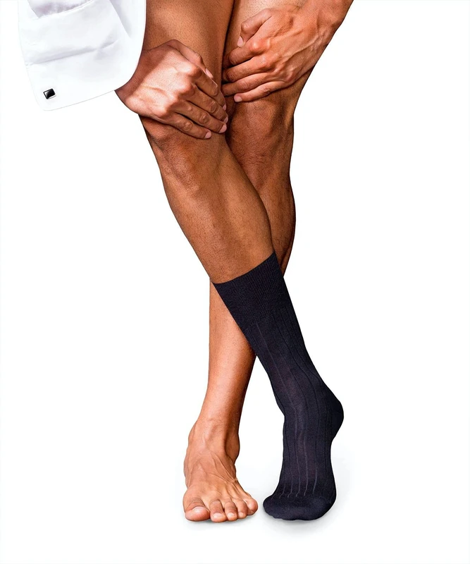 FALKE Men's No. 2 M So Cashmere Plain 1 Pair Socks, Blue Dark Navy 6370, 10-11
