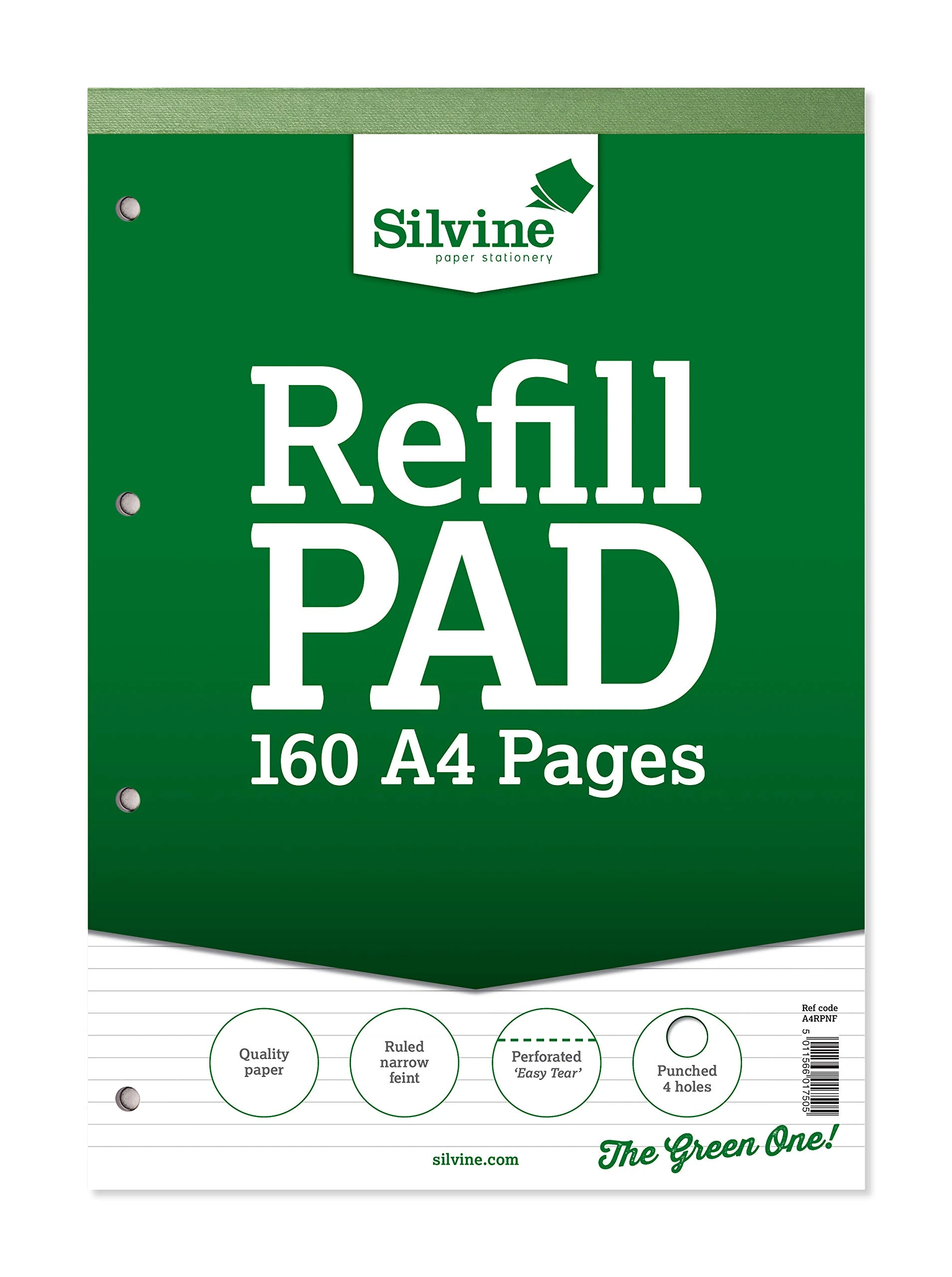 Silvine A4 Refill Pad - Narrow Lined (160 Pages) Single