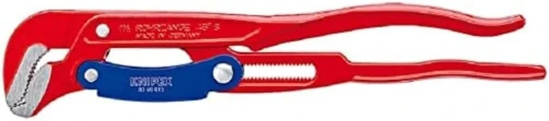 KNIPEX Pipe Wrench S-Type with Fast Adjustment Red Powder-Coated 420 mm, 83 60 015