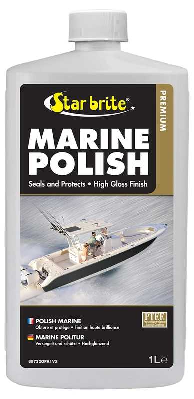 STAR BRITE Premium Marine Polish - Maximum UV Protection & High Gloss Finish - UV Inhibitors Stop Fading, Chalking & Oxidation While Repelling Water, Stains & Marine Deposits
