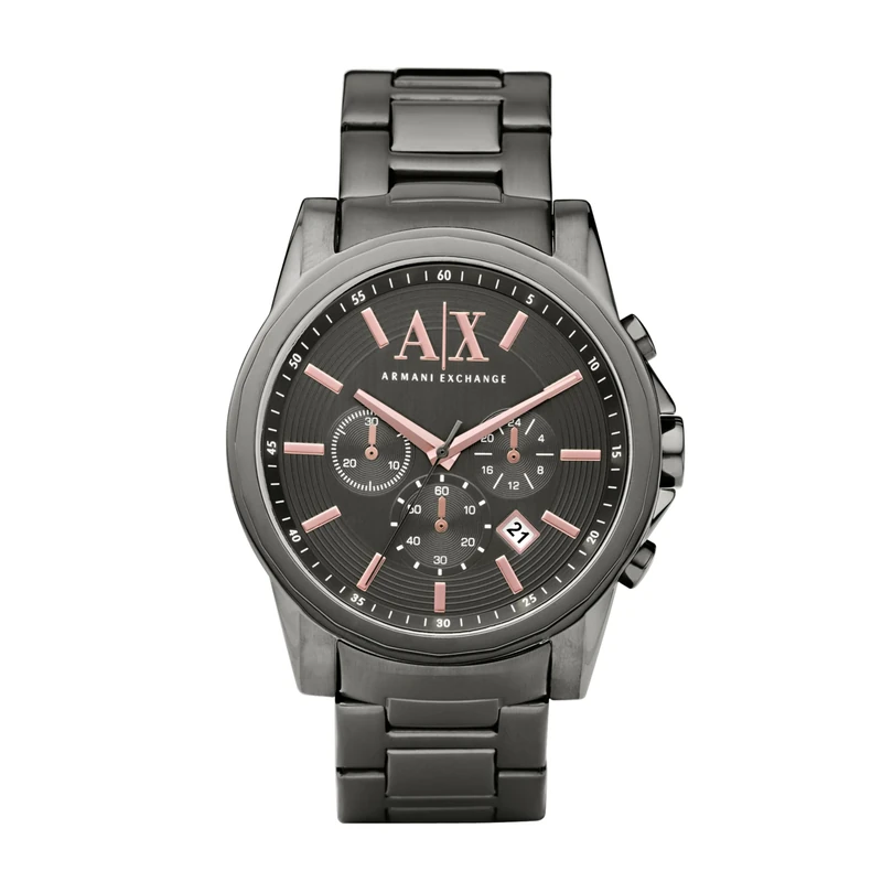 Armani Exchange Watch For Men, Chronograph Movement and 45mm Case Size with Stainless steel, Leather or Silicone strap