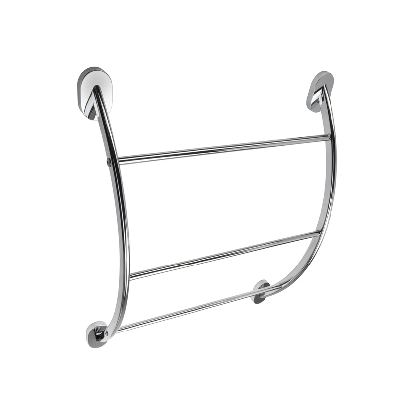 Croydex Curved Three Bars Towel Rack, 57 x 51 x 13.5 cm, Chrome