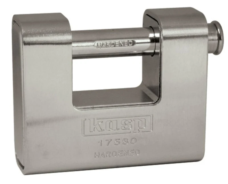 Kasp K17580A1 Armoured Shutter Lock Keyed Alike, Silver, 80 mm