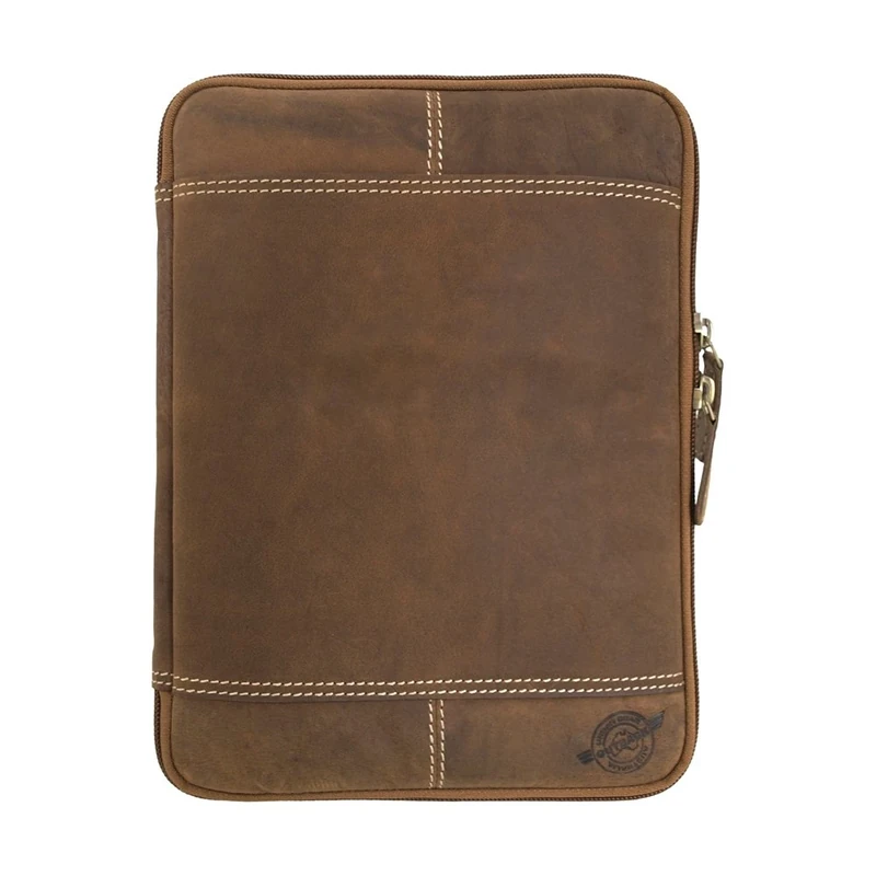 Shalimar Universal Vintage iPad Case/Sleeve/Cover Made of Oiled Leather for iPad 1/2/3 or Samsung Galaxy Tab 10.1/n, Colour: Natural Buckskin, 28.4 x 21.2 x 4 cm - Image 1