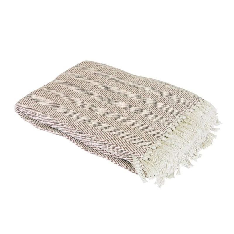 Country Club Como Throw, Cotton, Beige, Full - Image 1