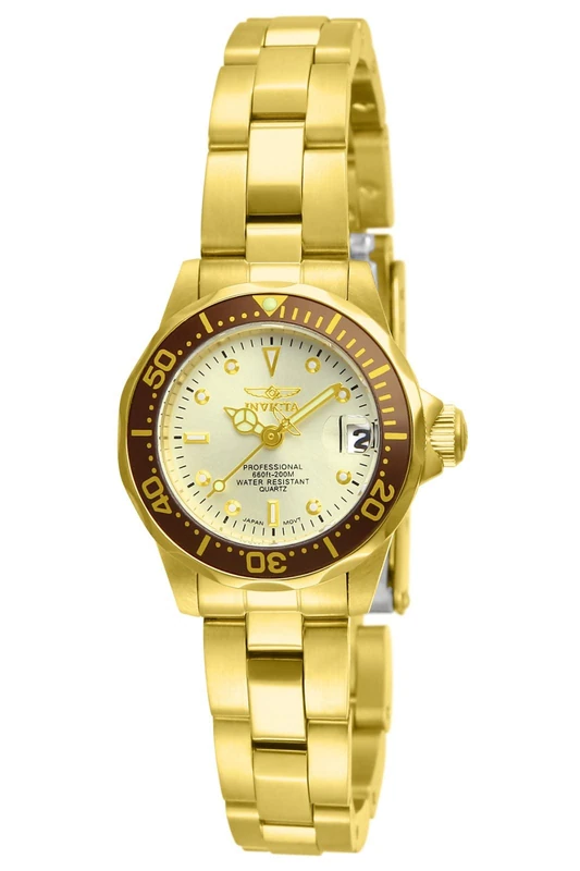 Invicta Pro Diver 12527 Women's Watch - Waterproof - Analogue - Quartz Movement - stainless steel with Champagne dial - 23mm - Image 1