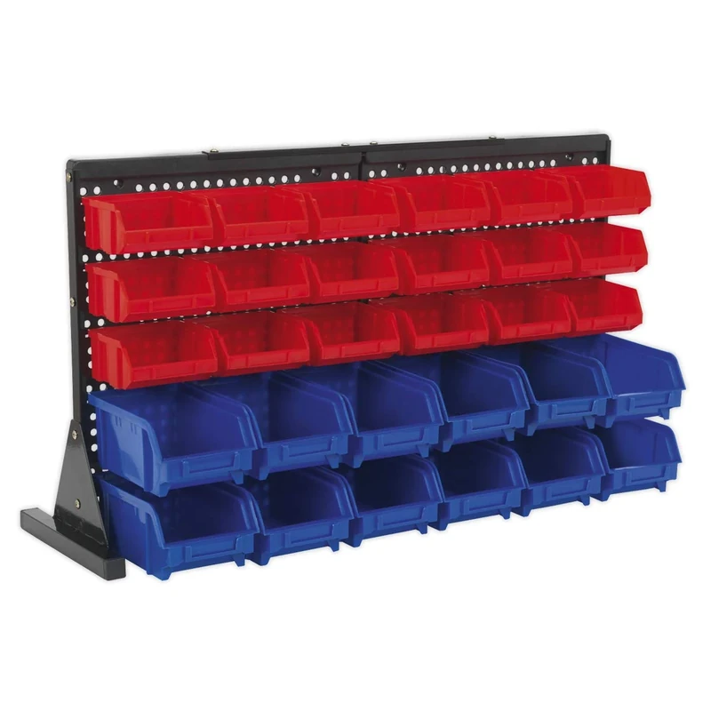 Sealey TPS1218 Bench Mounting Garage Parts Bin Storage/Storing System - 30 Bins