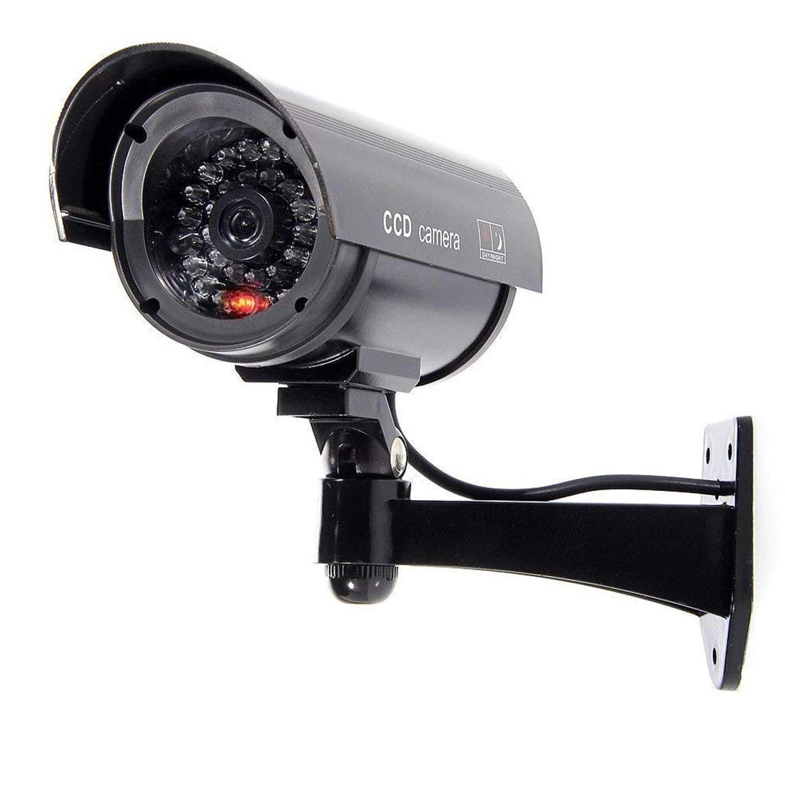 BW 1100B Outdoor Indoor Fake Dummy Imitation CCTV Security Camera with Blinking Flashing Light Bullet Shape Black
