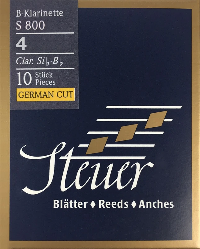 Steuer reed BB clarinet Blue Line S800 German cut pack of 10 size 4