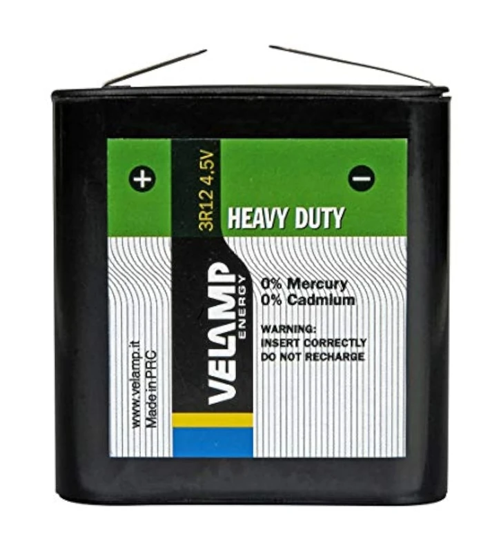 Velamp 3R12/1BP 3R12 Flat 4.5V Battery, zinc Carbon Technology. Ideal for Cases, Experiments, 4.5 V, Green - Image 1