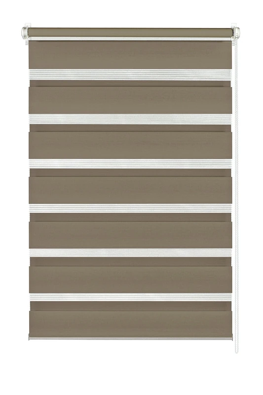 Gardinia Easy Fix Double Roller Blind, Brown, 90 x 220 cm