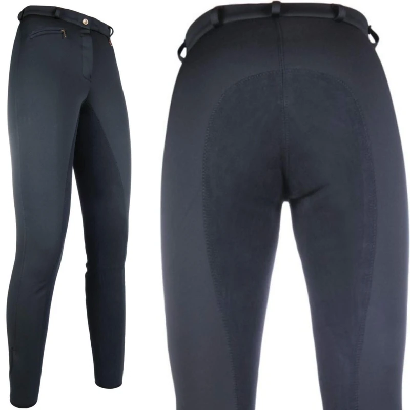 HKM Women's Winner Winter Softshell Breeches, Black, 28