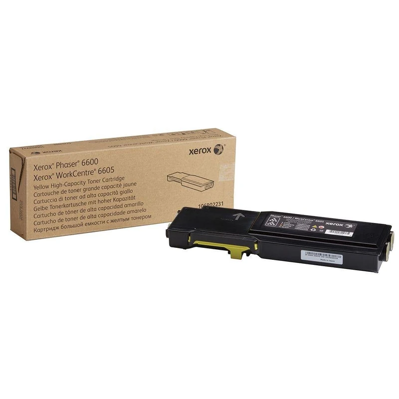 Xerox Genuine Phaser 6600 / Workcentre 6605 Yellow High Capacity Toner Cartridge (6,000 Pages) - 106R02231