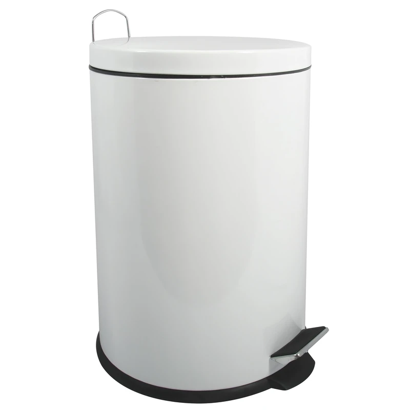 MSV Stainless Steel Pedal Bin, White, 20 Litre