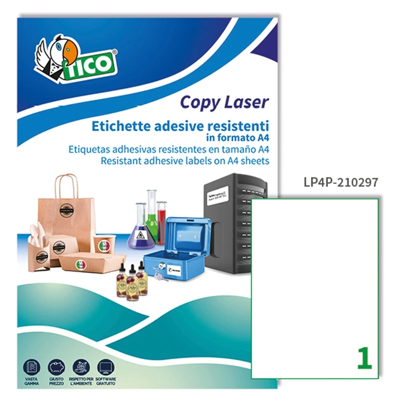 Tico LP4P 210297 Polyester Labels 210 x 297 White
