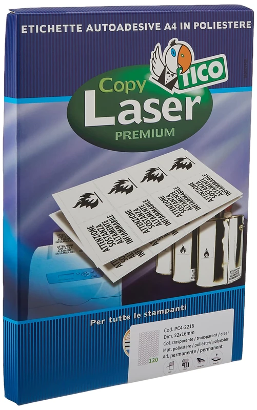 TICO PC4 – 36 – Polyester Labels 22 x 16 mm Transparent
