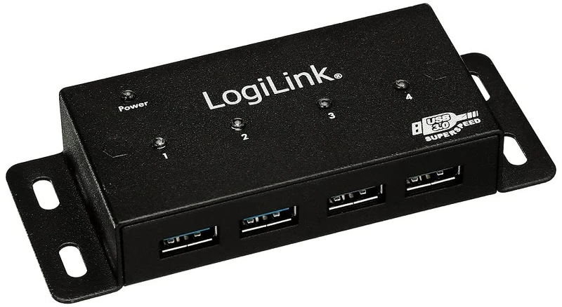 LogiLink UA0149 USB 3.0 HUB 4-port, metal, incl. power display