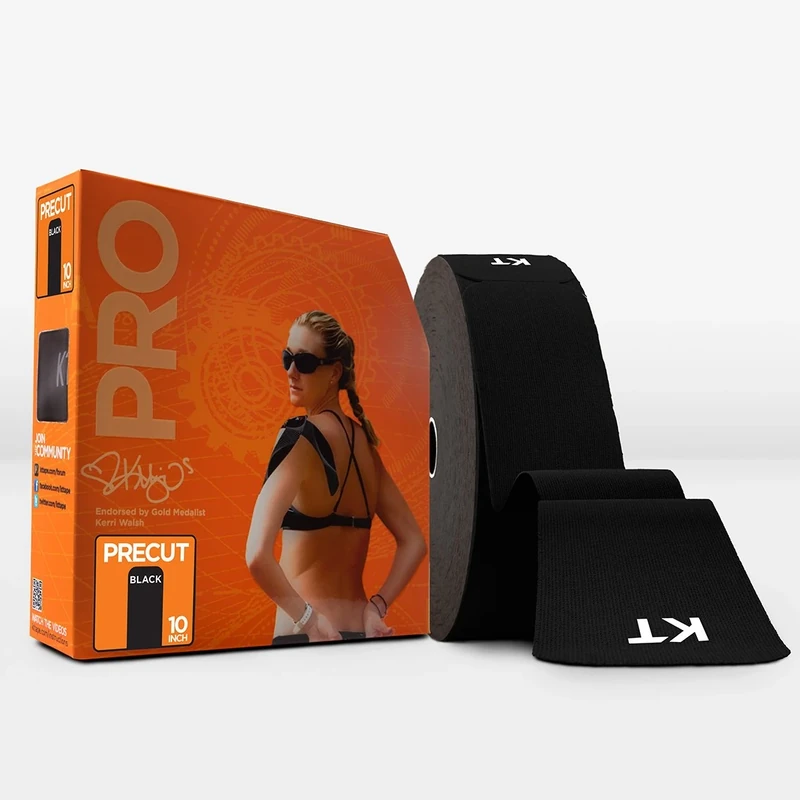 KT Tape PRO JUMBO, Pre-cut, 150 Strip, Synthetic, Jet Black