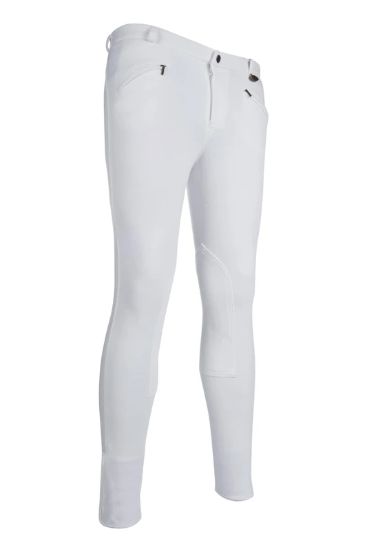 HKM Men's Basic Riding Breeches, White, 36