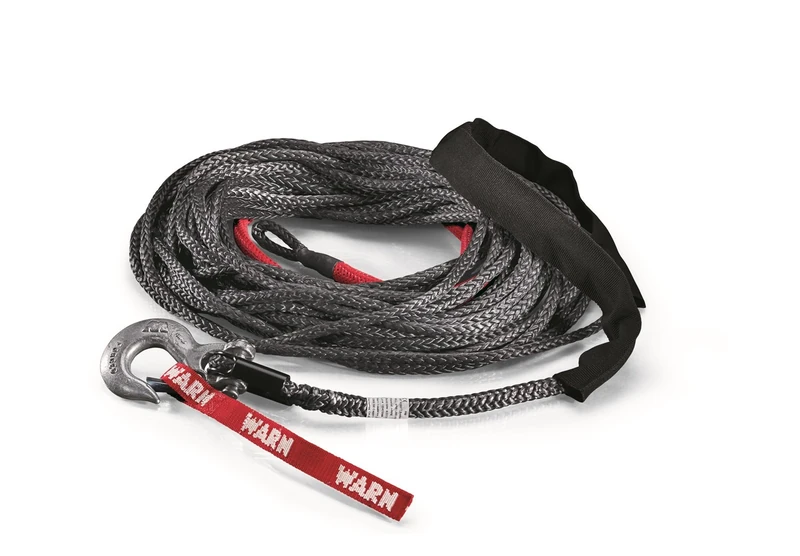WARN 88468 Spydura Synthetic Winch Cable Rope with Swivel Hook End: 3/8" Diameter x 80' Length, 5 Ton (10,000 lb) Capacity