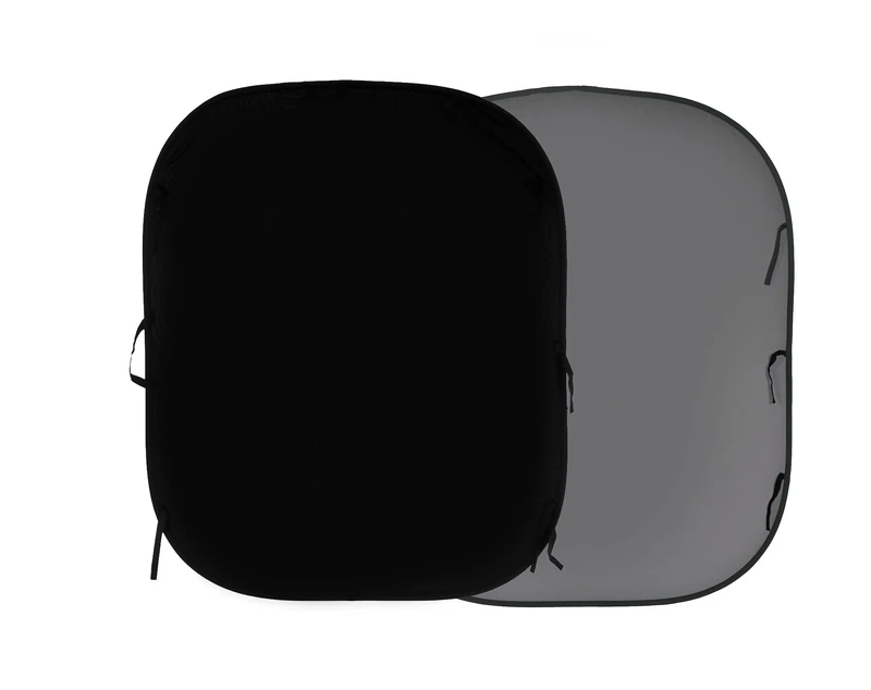 Manfrotto LL LB56GB 1.5x1.8m Plain Collapsible Reversible Background - Black/Mid Grey